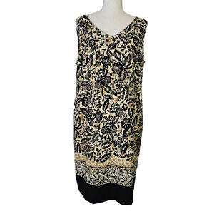 Kathie Lee Collection Sleeveless Shift Dress Size 14 Floral Print Feminine
